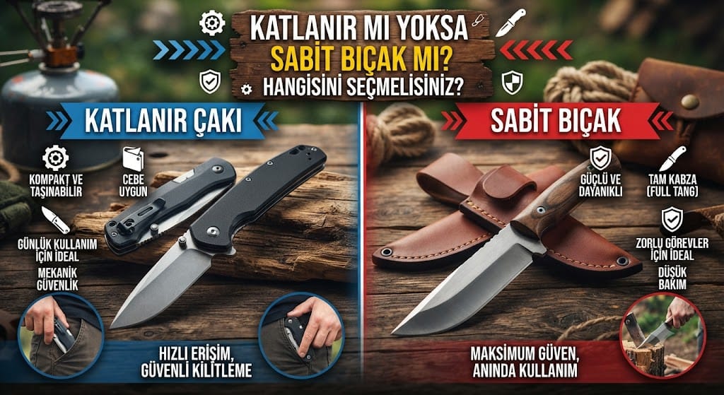 Katlanır Çakı ile Sabit Bıçak Arasındaki Farklar