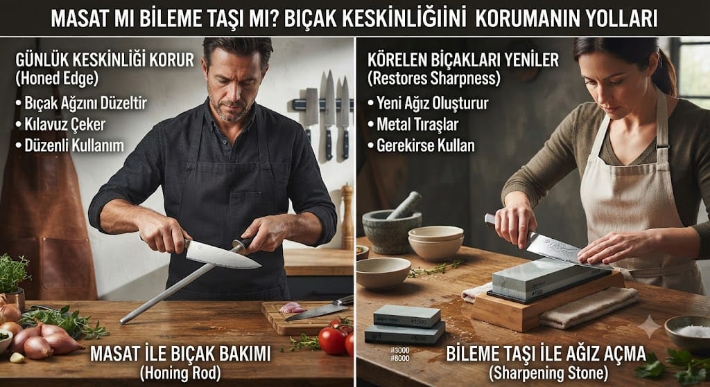 Masat mı Bileme Taşı mı? Bıçak Keskinliğini Korumanın Yolları