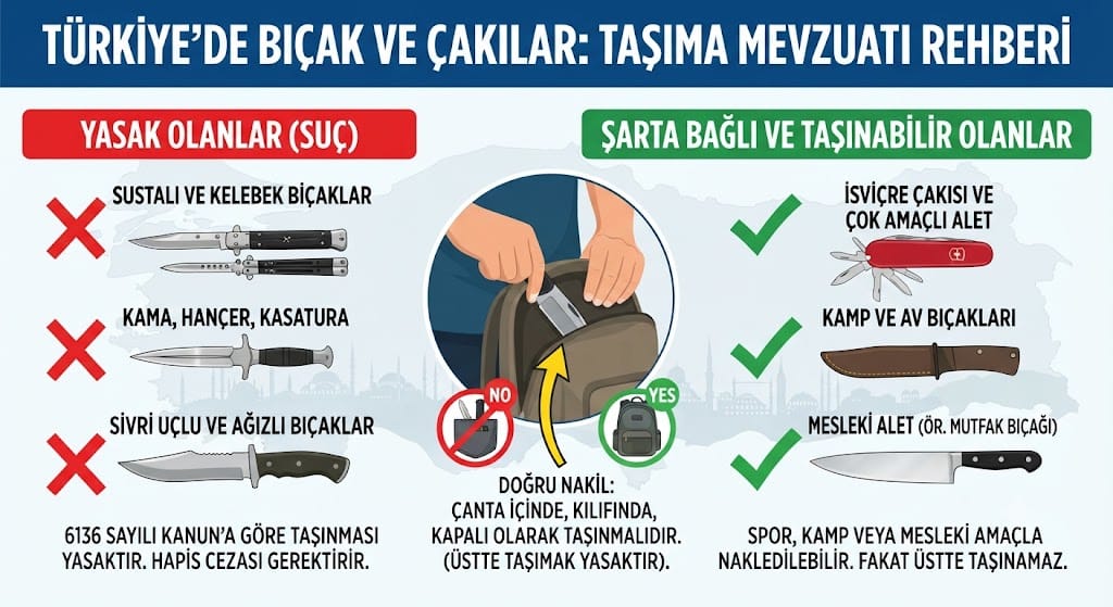 Türkiye’de Çakı ve Bıçak Taşımak Yasal mı? Güncel Mevzuat Rehberi