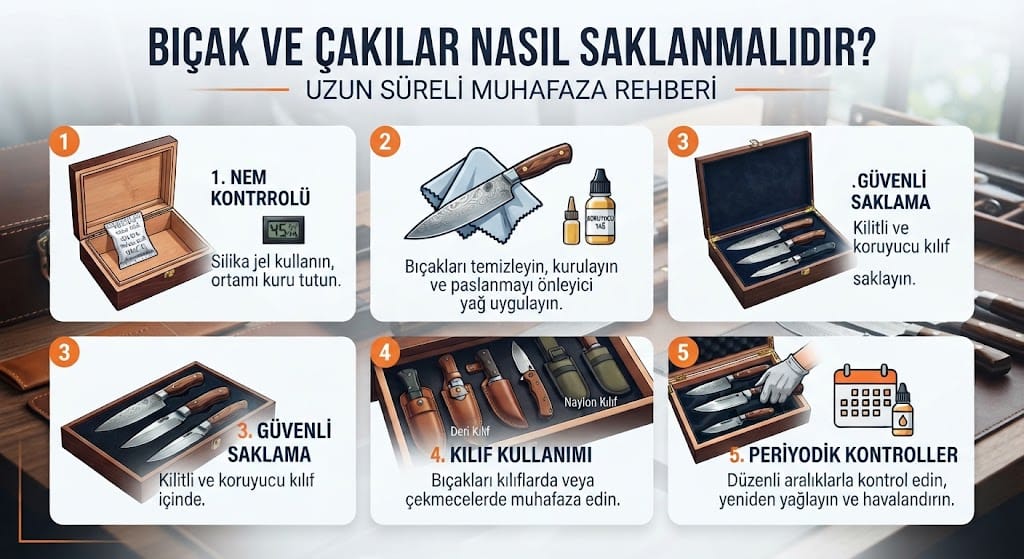 Bıçak ve Çakı Nasıl Saklanmalıdır? Uzun Süreli Muhafaza Rehberi